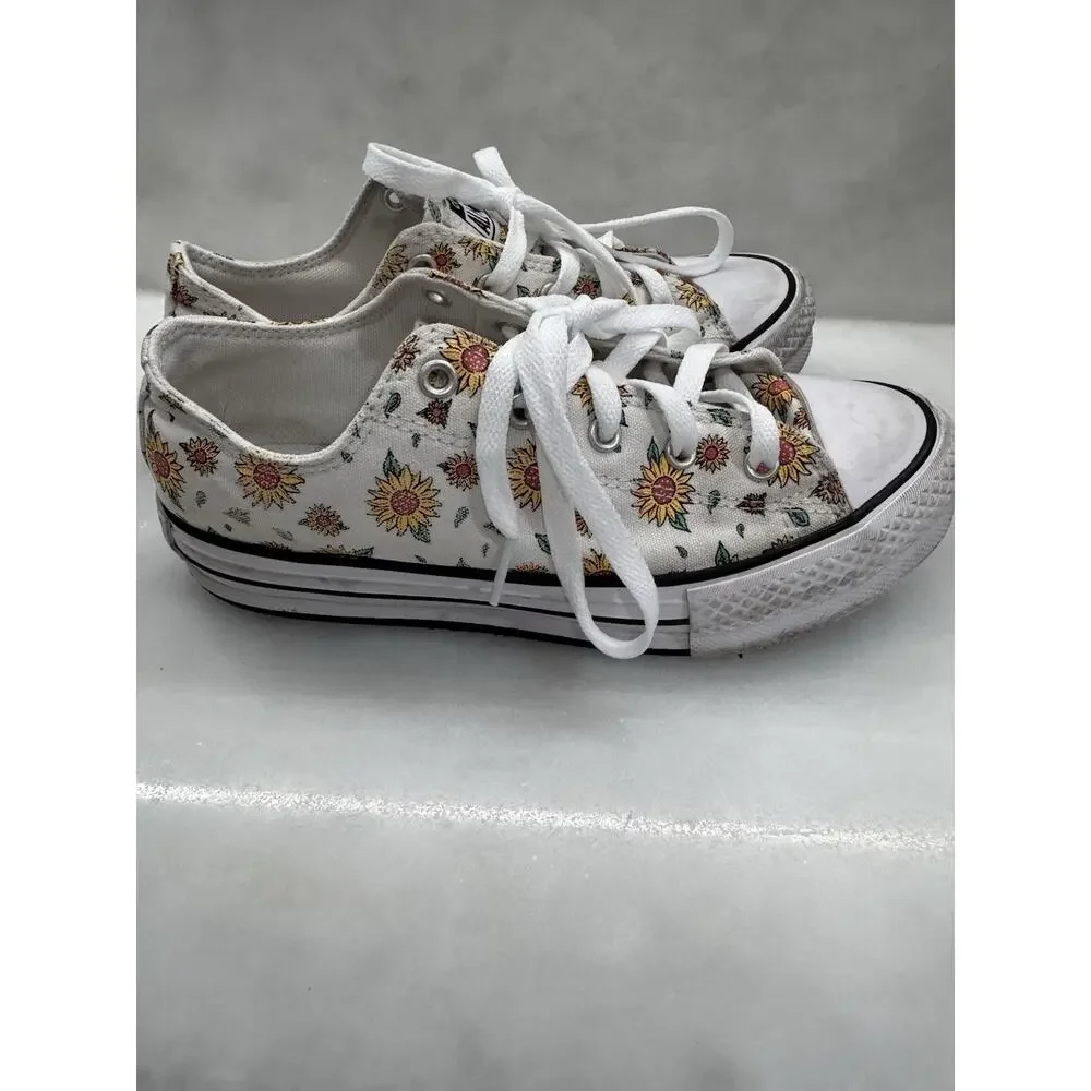 Converse Chuck Taylor All Star Floral Sunflower Low Top Sneakers Kids US 4